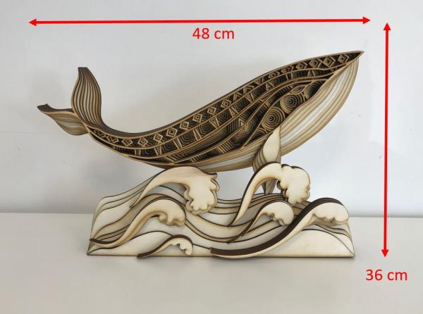 Wal mit Wellen als Mandala Wandbild- Abmessungen